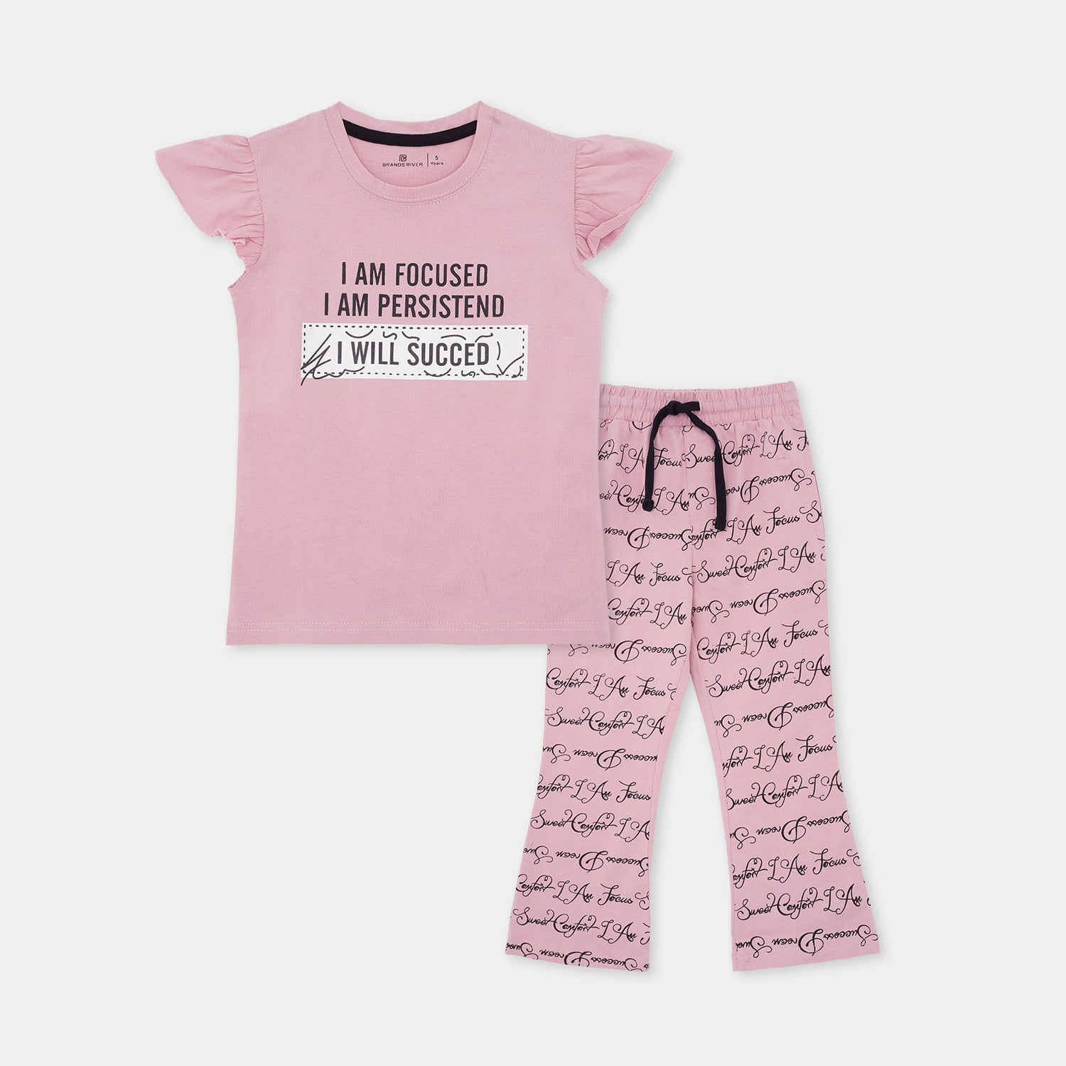 Premium Quality Girls Printed Baby Pink Summer suit.