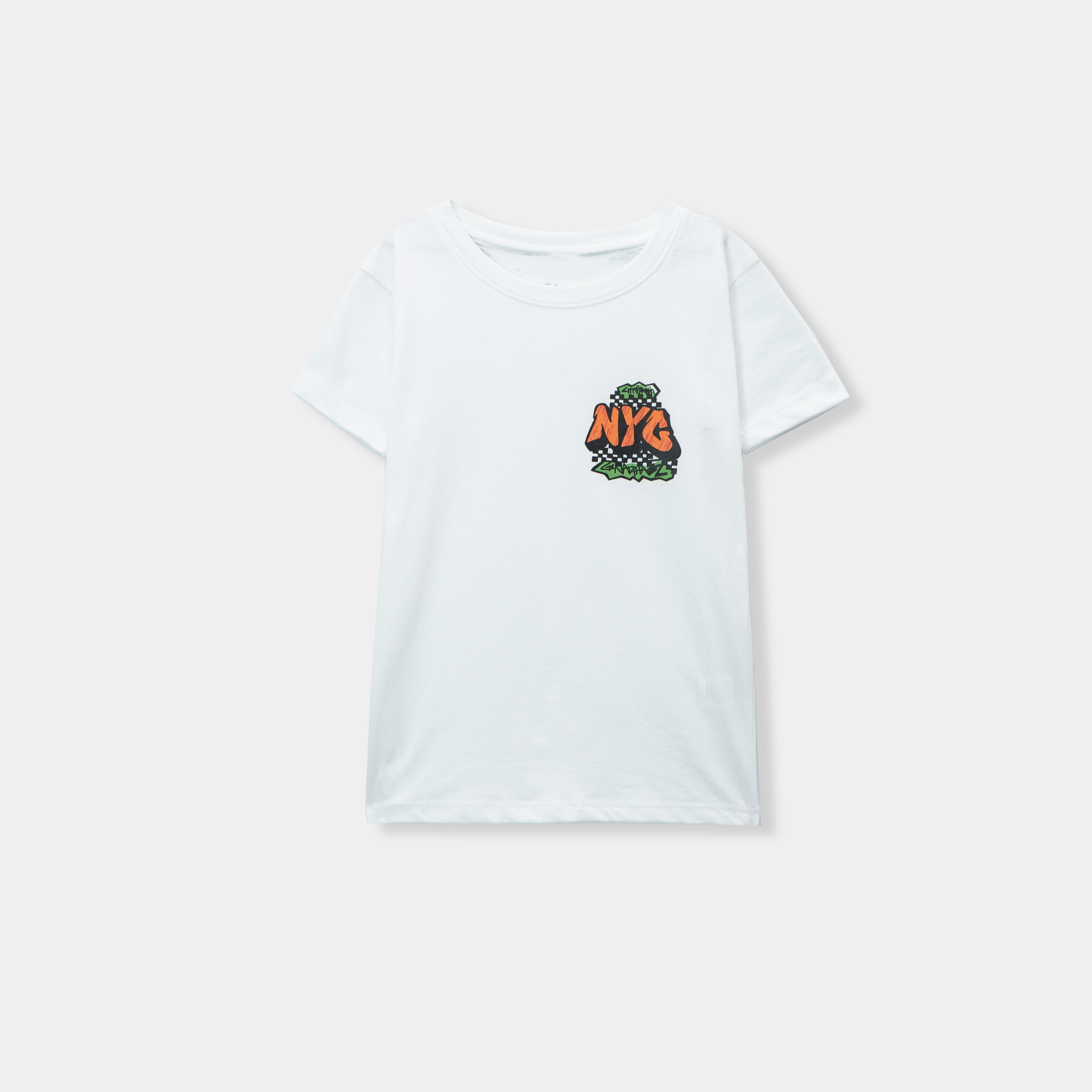 Boys "NYG" Printed White T-Shirt