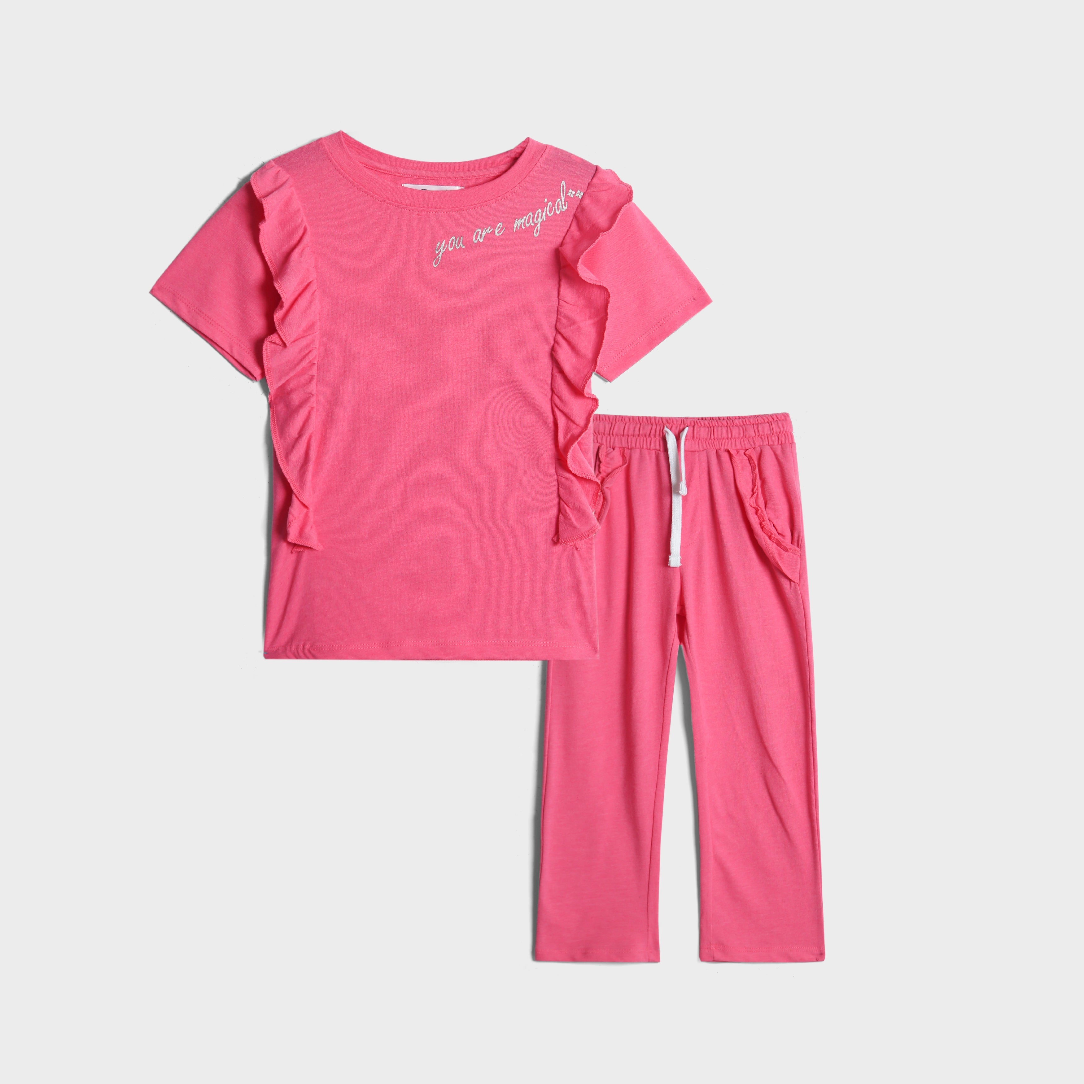 Premium Quality Pink Frilled Girls Summersuit