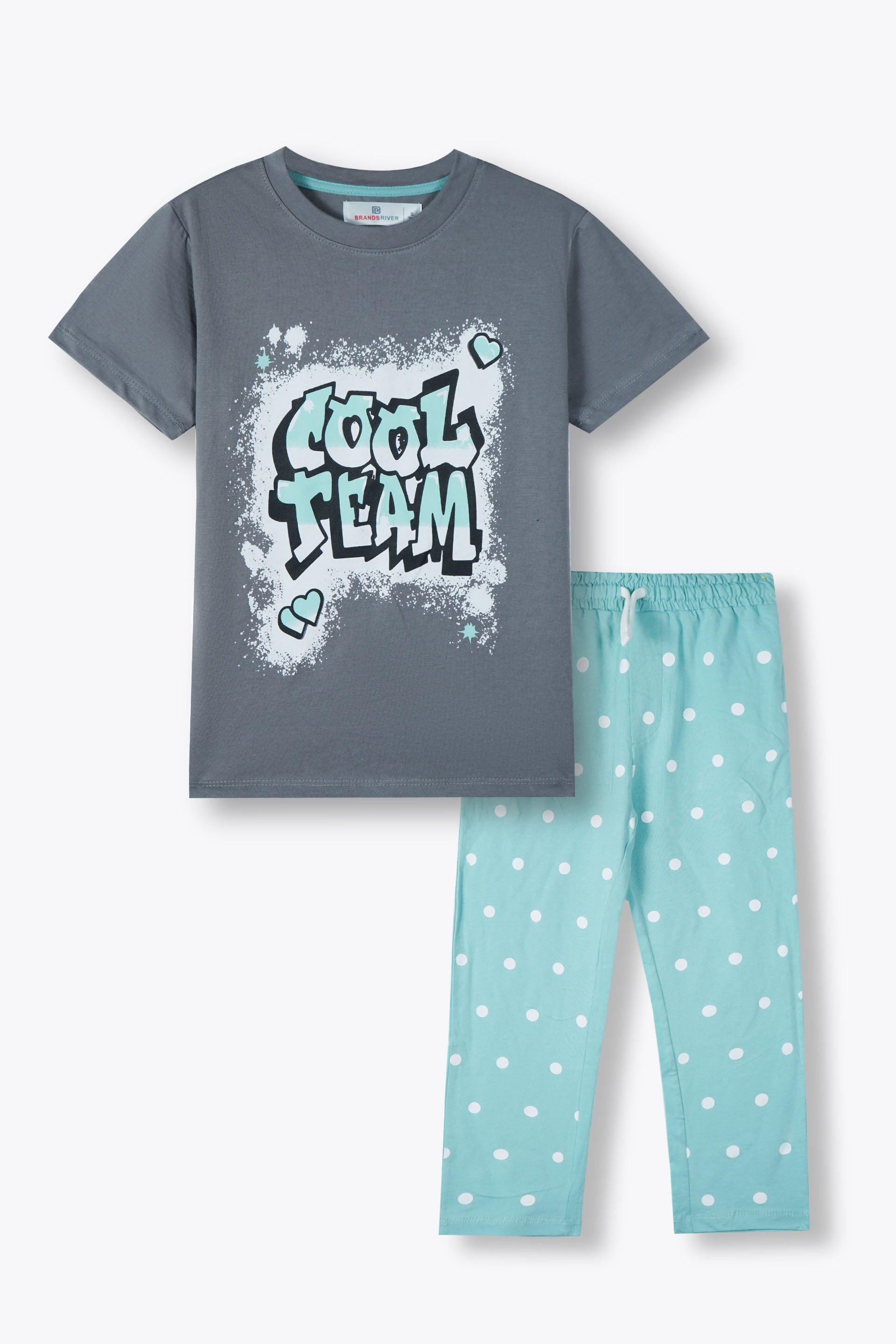 Premium Quality "Cool Team" Printed Boys Summer Suit