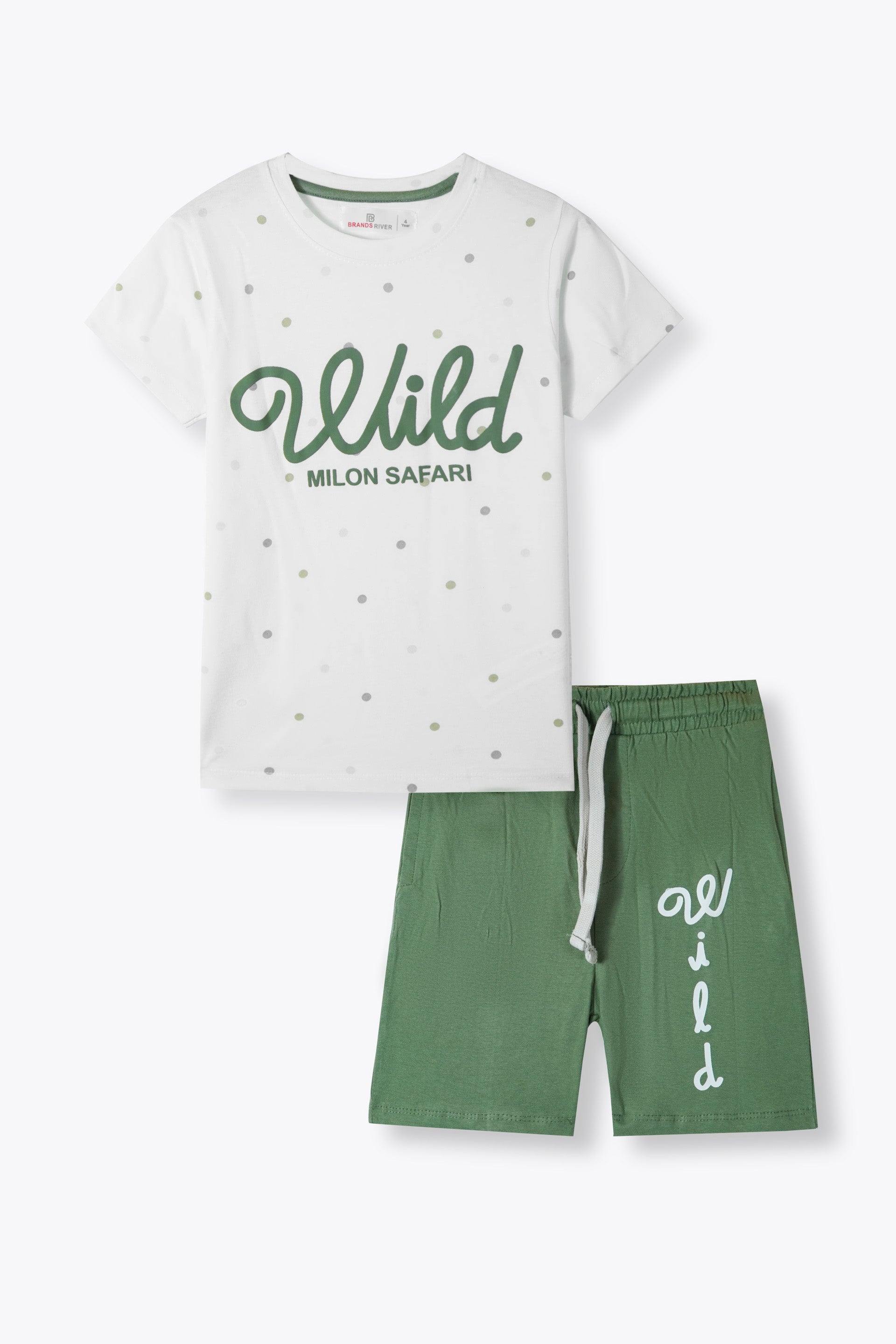 Premium Quality "Wild" Printed White Summer Suit