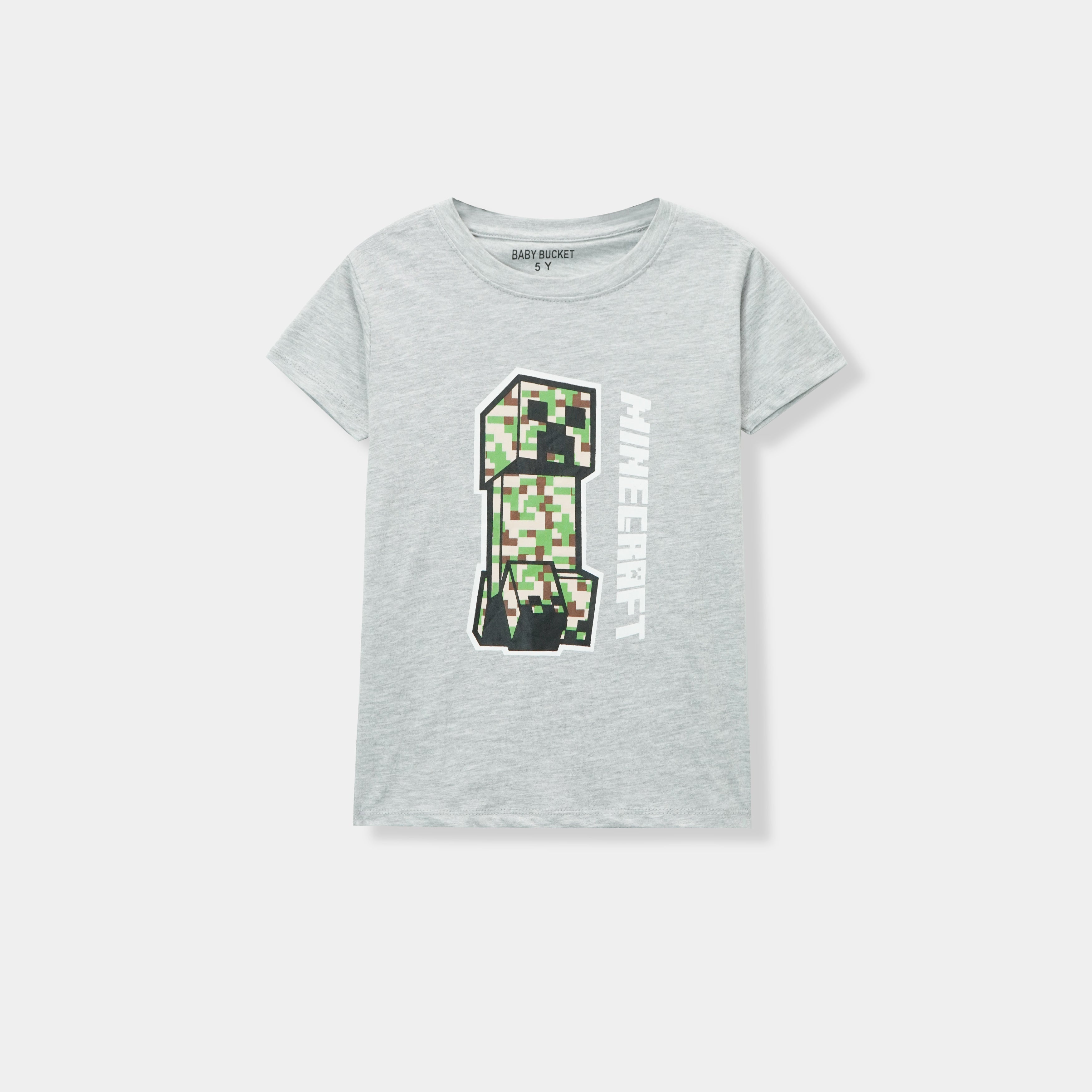 Grey "Minecraft" T-Shirt For Boys