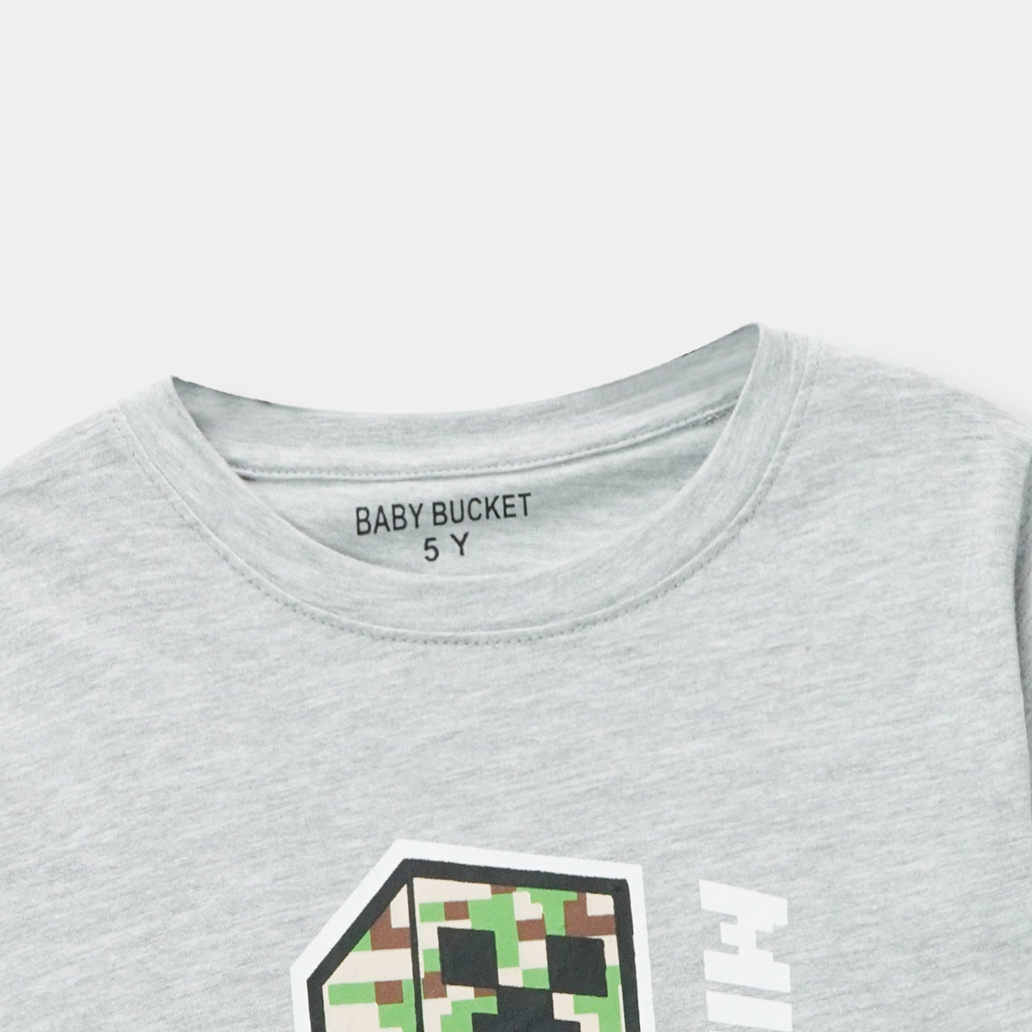 Grey "Minecraft" T-Shirt For Boys