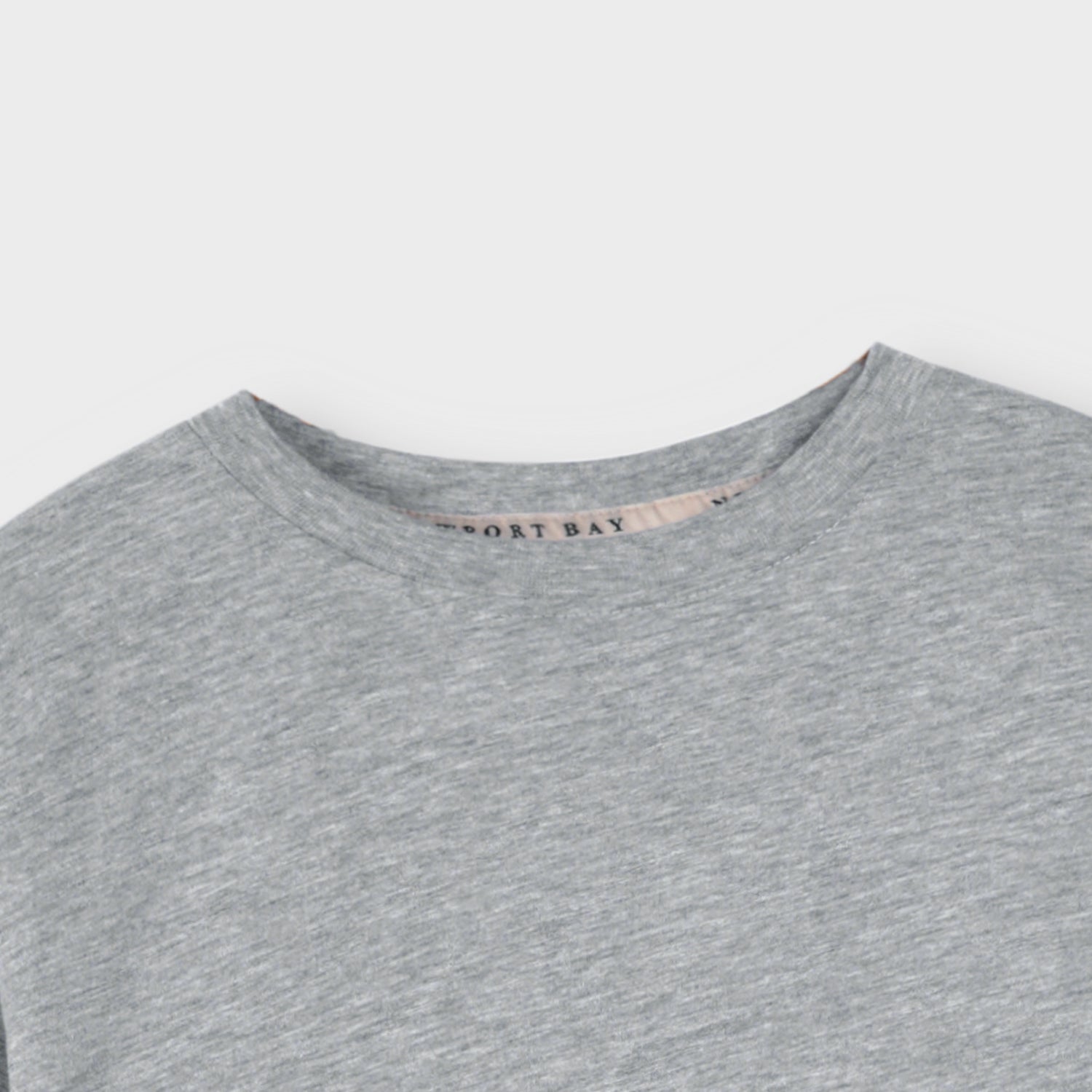 Men Premium Quality Cotton "Striped Sleeve" Grey Marl T-shirt