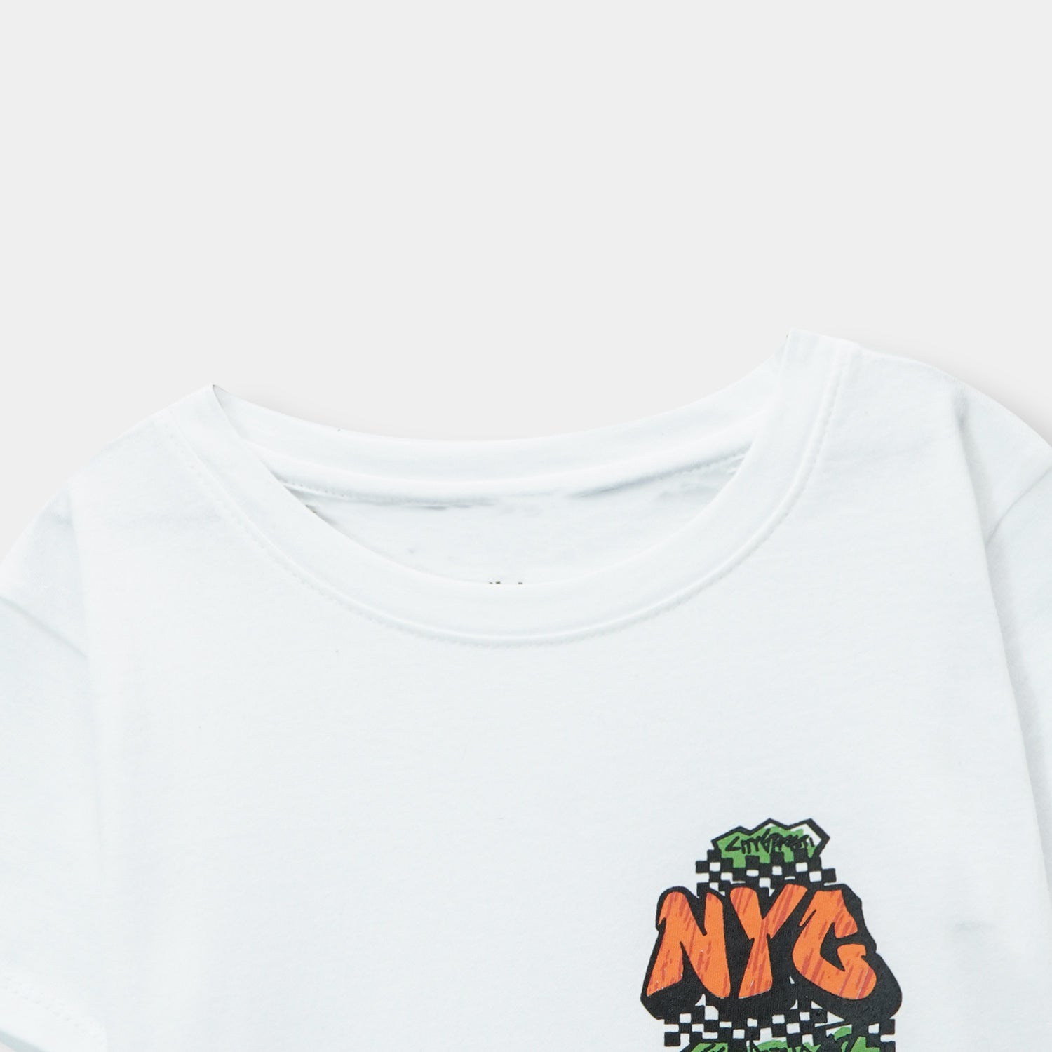 Boys "NYG" Printed White T-Shirt