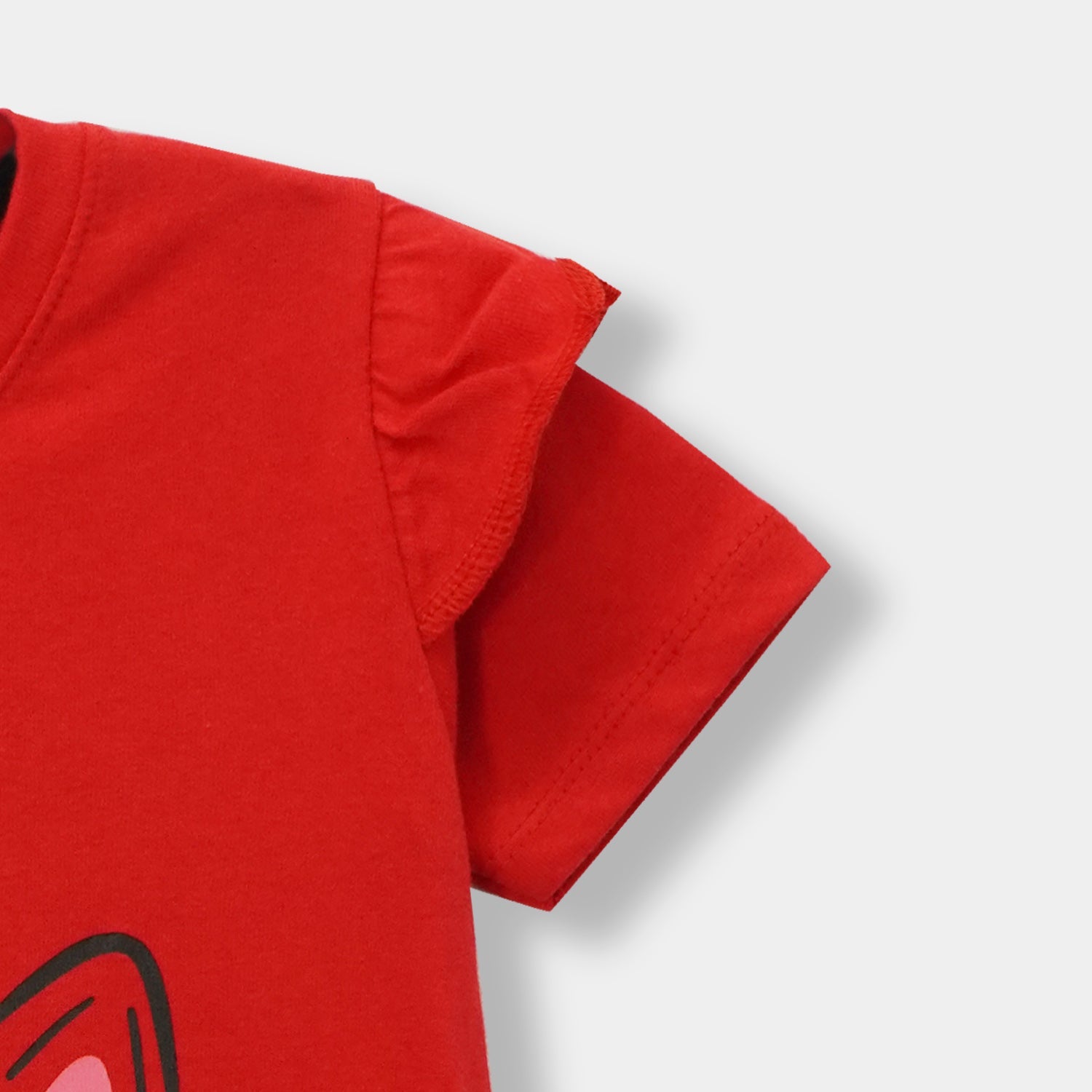 Graphic Printed Red T-Shirt for Girls