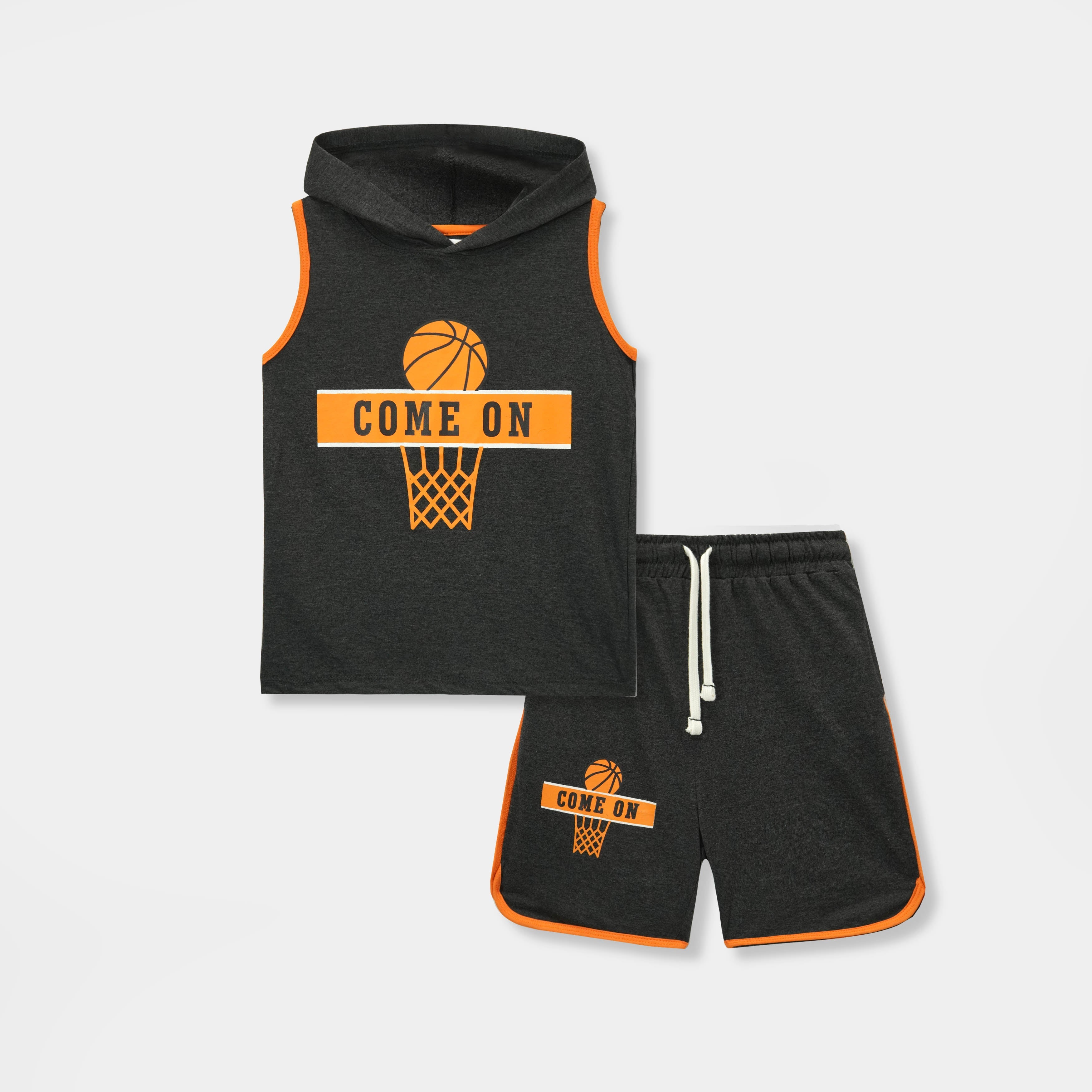 Premium Quality "BasketBall" Sleevless Hoodie Suit for Boys