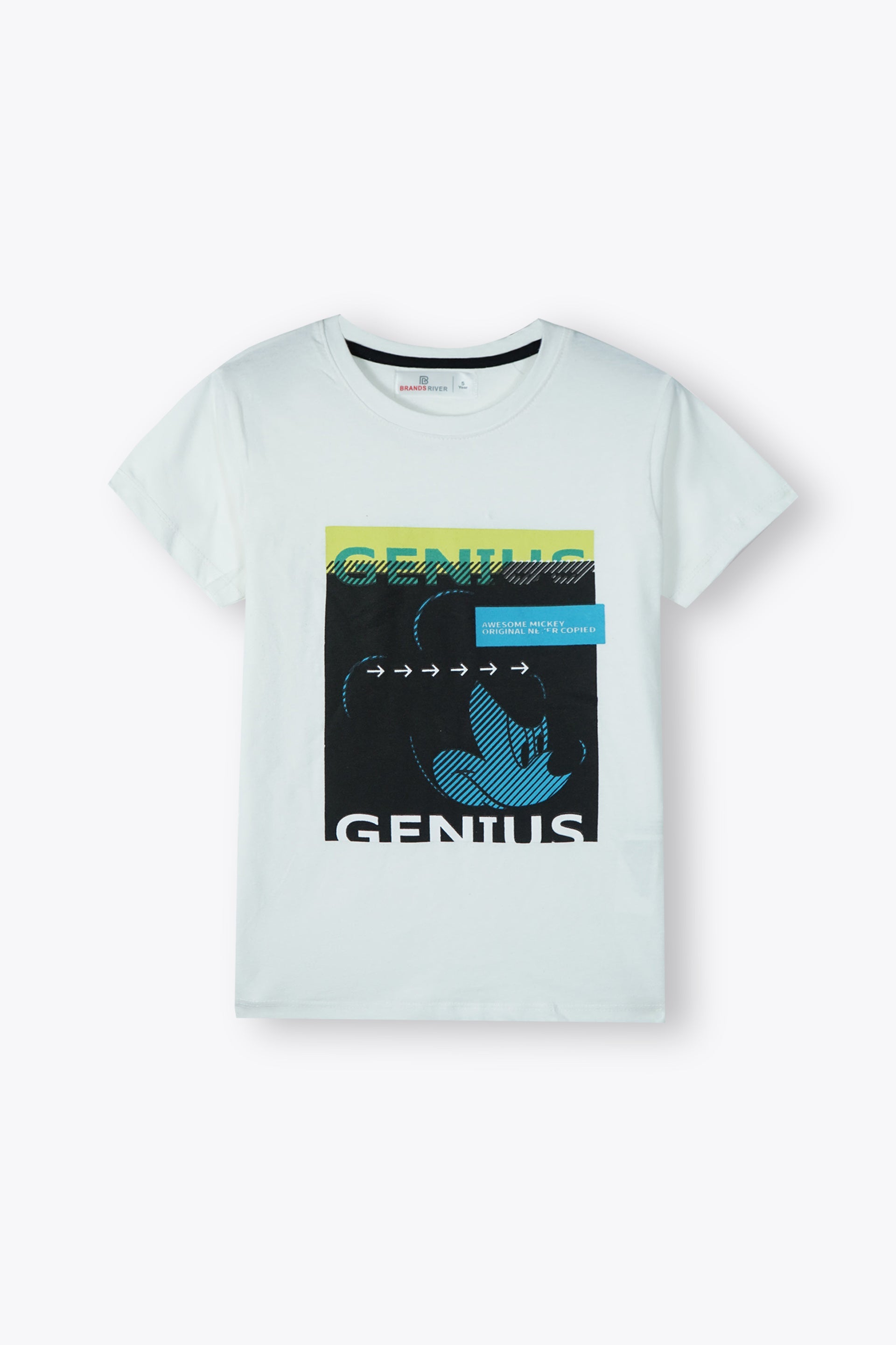 Premium Quality Boys "Genius" Printed Boys Summer Suit with Black Shorts