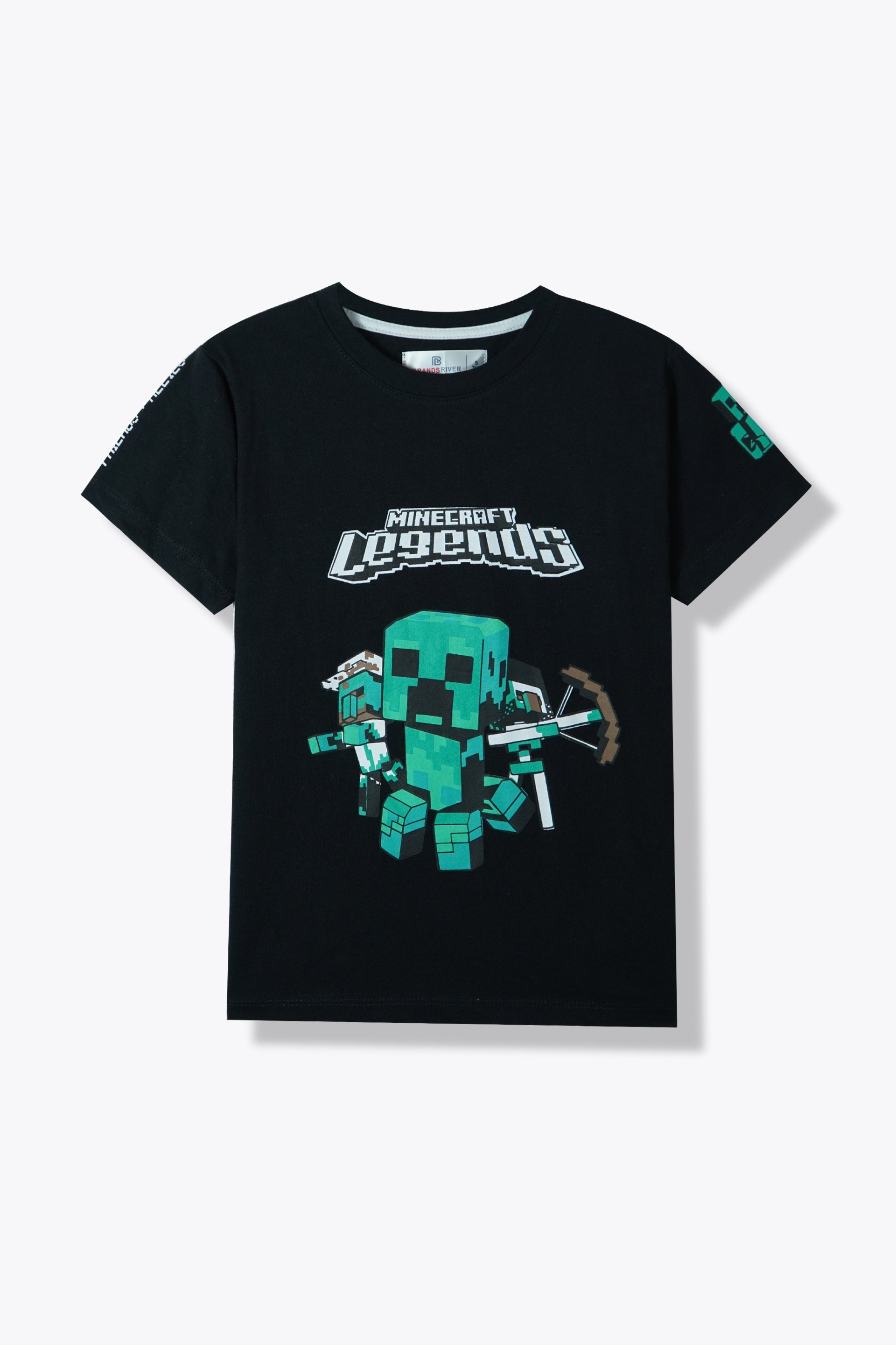 Premium Quality "Minecraft Legends" Printed Black Boys Summer Suit